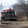 Військові вогнеборці відпрацювали гасіння умовної пожежі на сховищі з боєприпасами